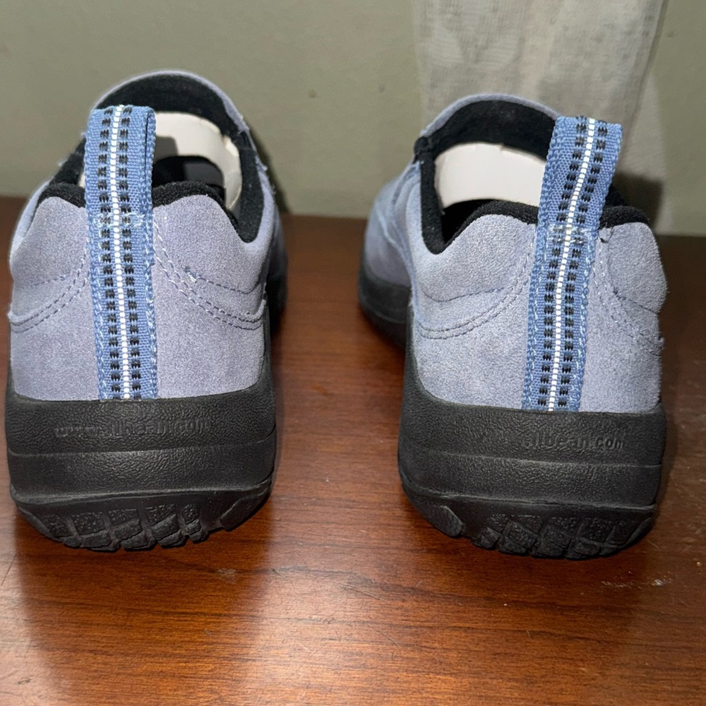 L.L. Bean Suede Light Blue Comfort Slip On Moccasins Women’s Shoes Size 8W - Picture 4 of 15